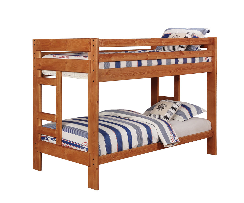 Twin / Twin Bunk Bed - Wrangle Hill Twin Over Twin Bunk Bed Amber Wash