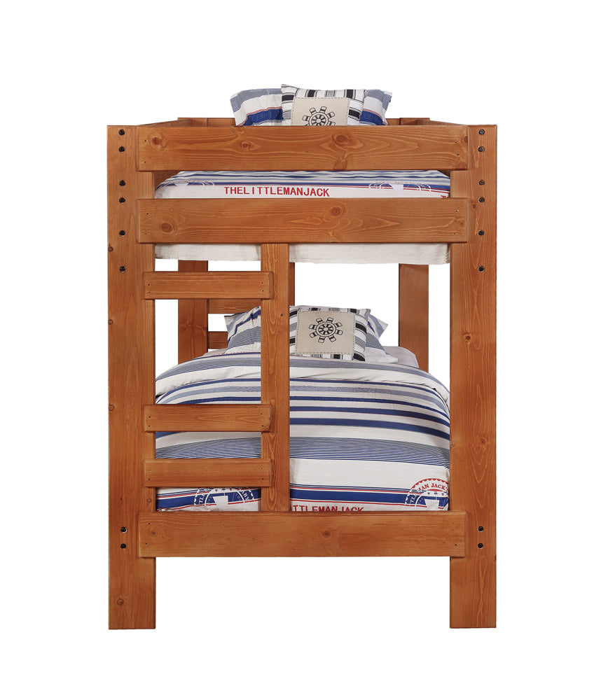 Twin / Twin Bunk Bed - Wrangle Hill Twin Over Twin Bunk Bed Amber Wash