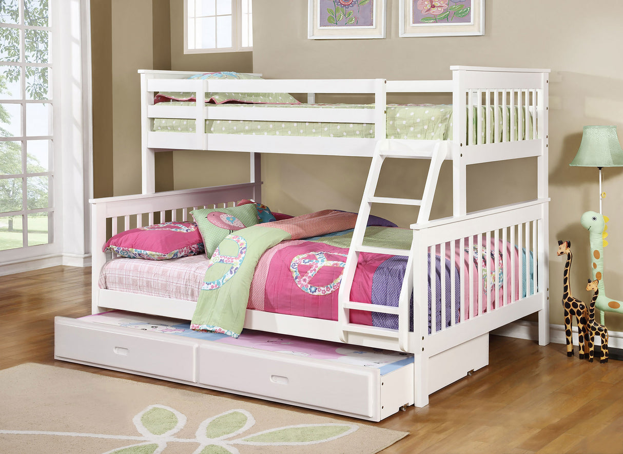 Twin / Full Bunk Bed - Chapman Twin Over Full Bunk Bed White