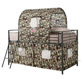 Camouflage Tent Loft Bed with Ladder Army Green | Coaster | Home Elegance USA