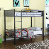 Twin / Twin Bunk Bed - Meyers Twin Over Twin Metal Bunk Bed Black and Gunmetal