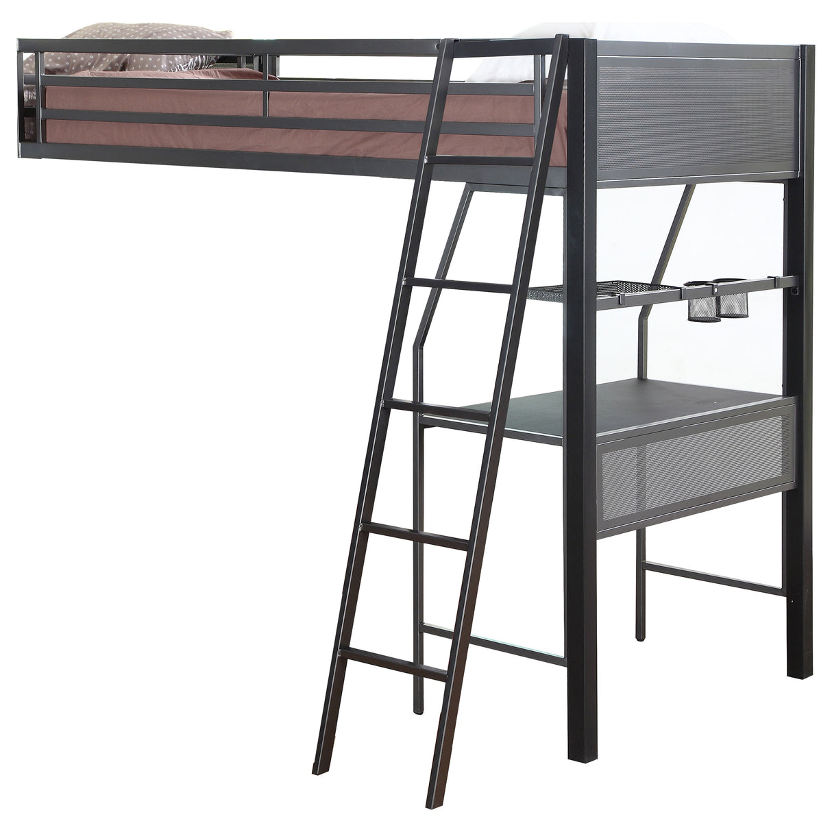 Twin / Full / Twin Triple Bunk Bed - Meyers 2-piece Metal Twin Over Full Bunk Bed Set Black and Gunmetal