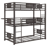 Twin / Twin / Twin Triple Bunk Bed - Rogen Twin Triple Bunk Bed Dark Bronze