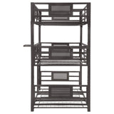 Twin / Twin / Twin Triple Bunk Bed - Rogen Twin Triple Bunk Bed Dark Bronze