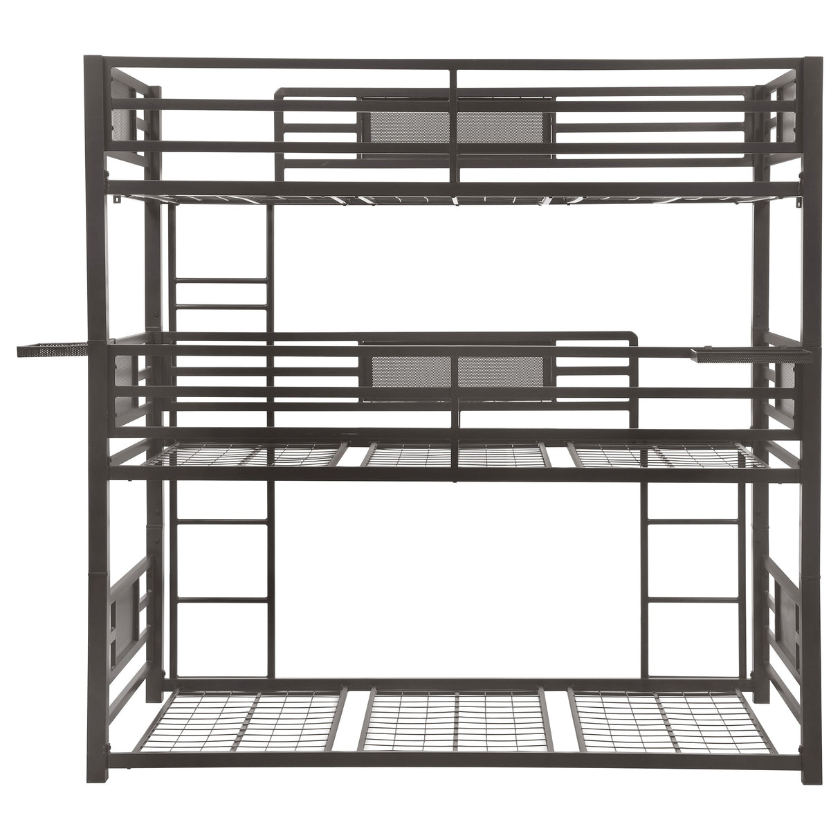 Twin / Twin / Twin Triple Bunk Bed - Rogen Twin Triple Bunk Bed Dark Bronze