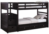 Twin / Twin Bunk Bed - Elliott Twin Over Twin Stairway Bunk Bed Cappuccino