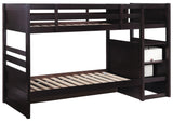 Twin / Twin Bunk Bed - Elliott Twin Over Twin Stairway Bunk Bed Cappuccino