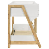 Wyatt Wood Twin Over Twin Bunk Bed White and Natural - Home Elegance USA