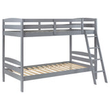 Twin / Twin Bunk Bed - Rhea Wood Twin Over Twin Bunk Bed Grey