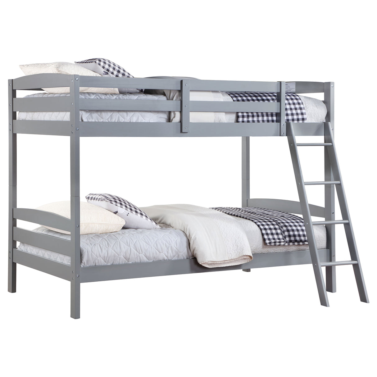 Twin / Twin Bunk Bed - Rhea Wood Twin Over Twin Bunk Bed Grey
