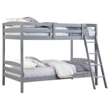 Twin / Twin Bunk Bed - Rhea Wood Twin Over Twin Bunk Bed Grey