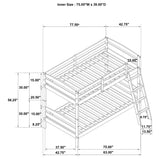 Twin / Twin Bunk Bed - Rhea Wood Twin Over Twin Bunk Bed Grey