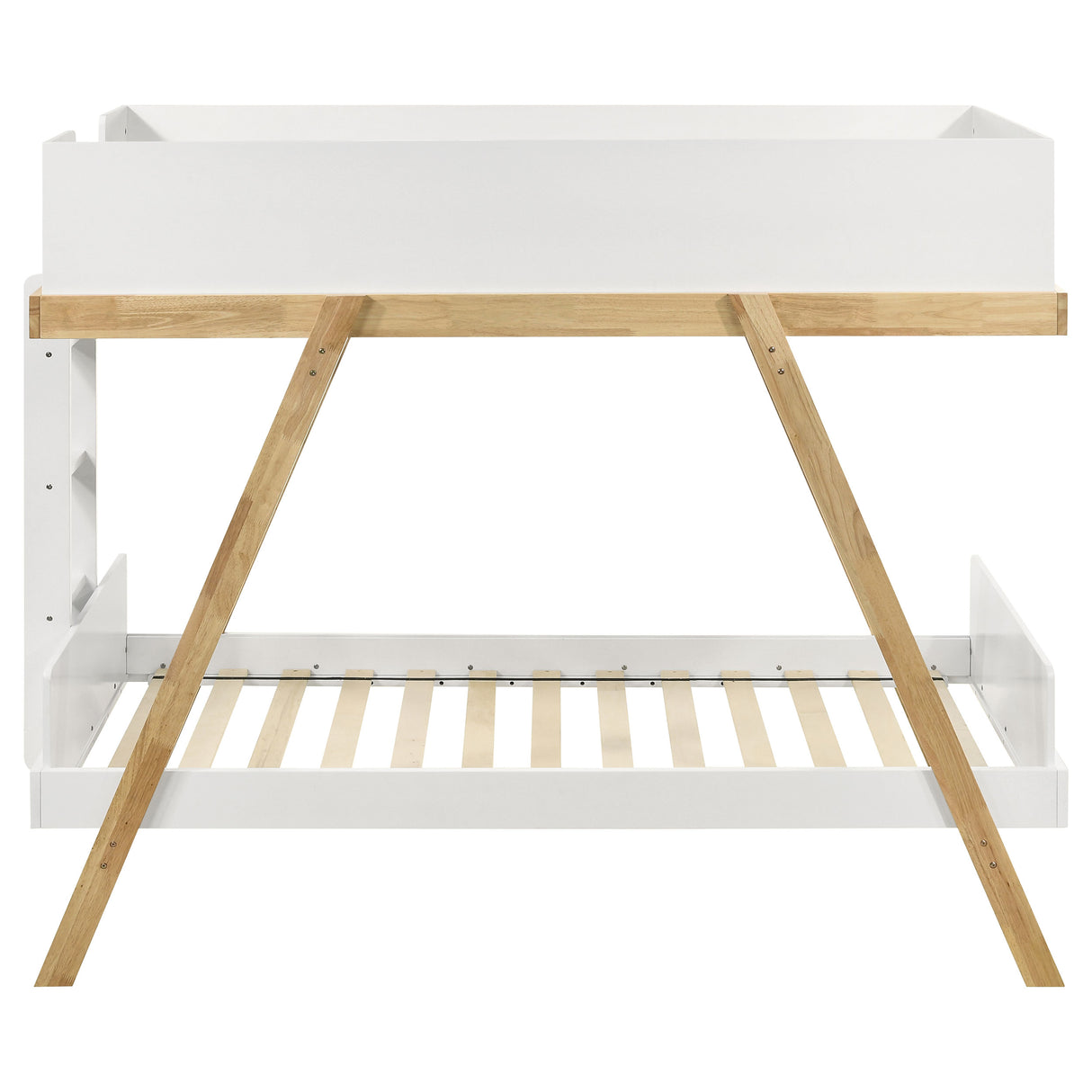 Twin / Twin Bunk Bed - Frankie Wood Twin Over Twin Bunk Bed White and Natural