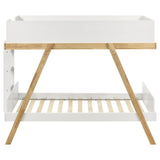 Twin / Twin Bunk Bed - Frankie Wood Twin Over Twin Bunk Bed White and Natural