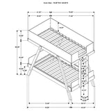 Twin / Twin Bunk Bed - Frankie Wood Twin Over Twin Bunk Bed White and Natural