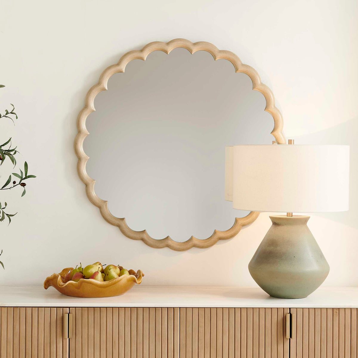 Cerrito Round Mirror Burnished Ivory - Light Brown by Uttermost - View 2