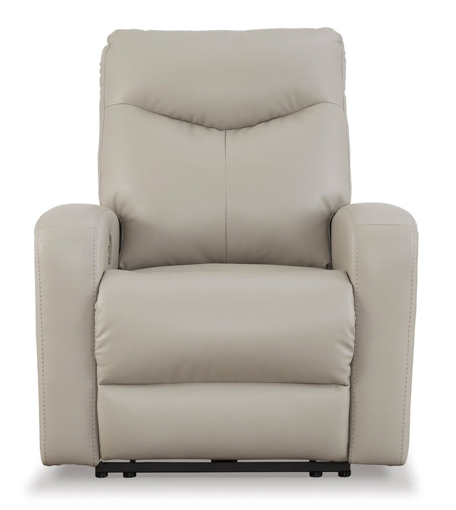 Ashley Dove Gray Ryversans PWR Recliner/ADJ Headrest - Faux Leather | Home Elegance USA