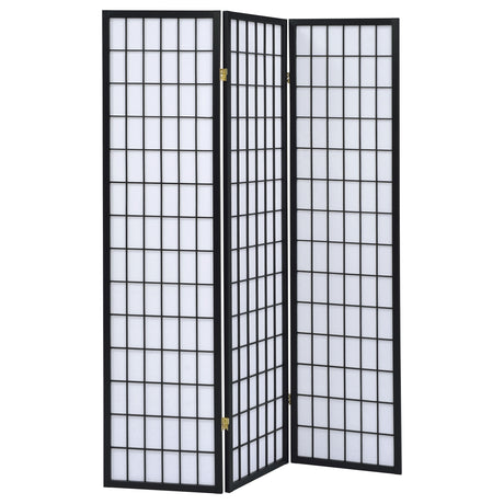 3 Panel Room Divider - Carrie 3-panel Folding Screen Black and White