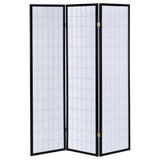 3 Panel Room Divider - Carrie 3-panel Folding Screen Black and White