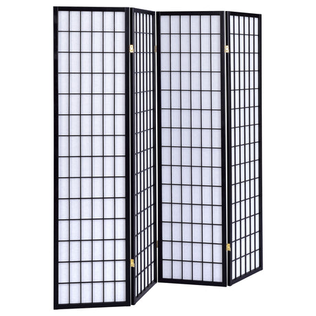 4 Panel Room Divider - Roberto 4-panel Folding Screen Black and White