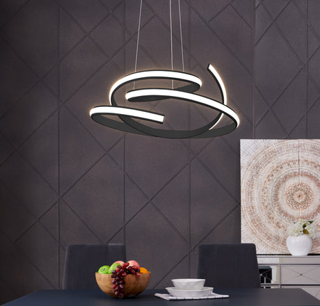 Oslo LED Adjustable Chandelier // Black  | Finesse -  Home Elegance USA