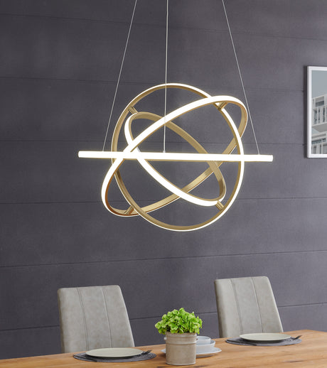 Oxford LED Adjustable Chandelier // Sandy Gold  | Finesse -  Home Elegance USA