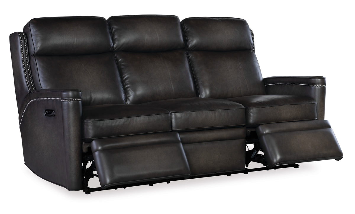 Hamilton Power Sofa With Power Headrest - Dark Brown / Dark Gray by Hooker Furniture - View 5