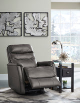 Swivel Glider Recliner Riptyme - Quarry Leather | Ashley - Home Elegance USA