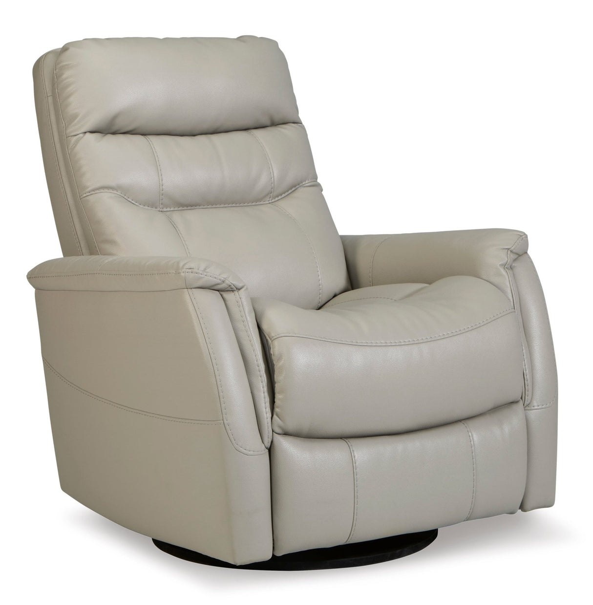 Ashley Dove Gray Riptyme Swivel Glider Recliner - Faux Leather | Home Elegance USA