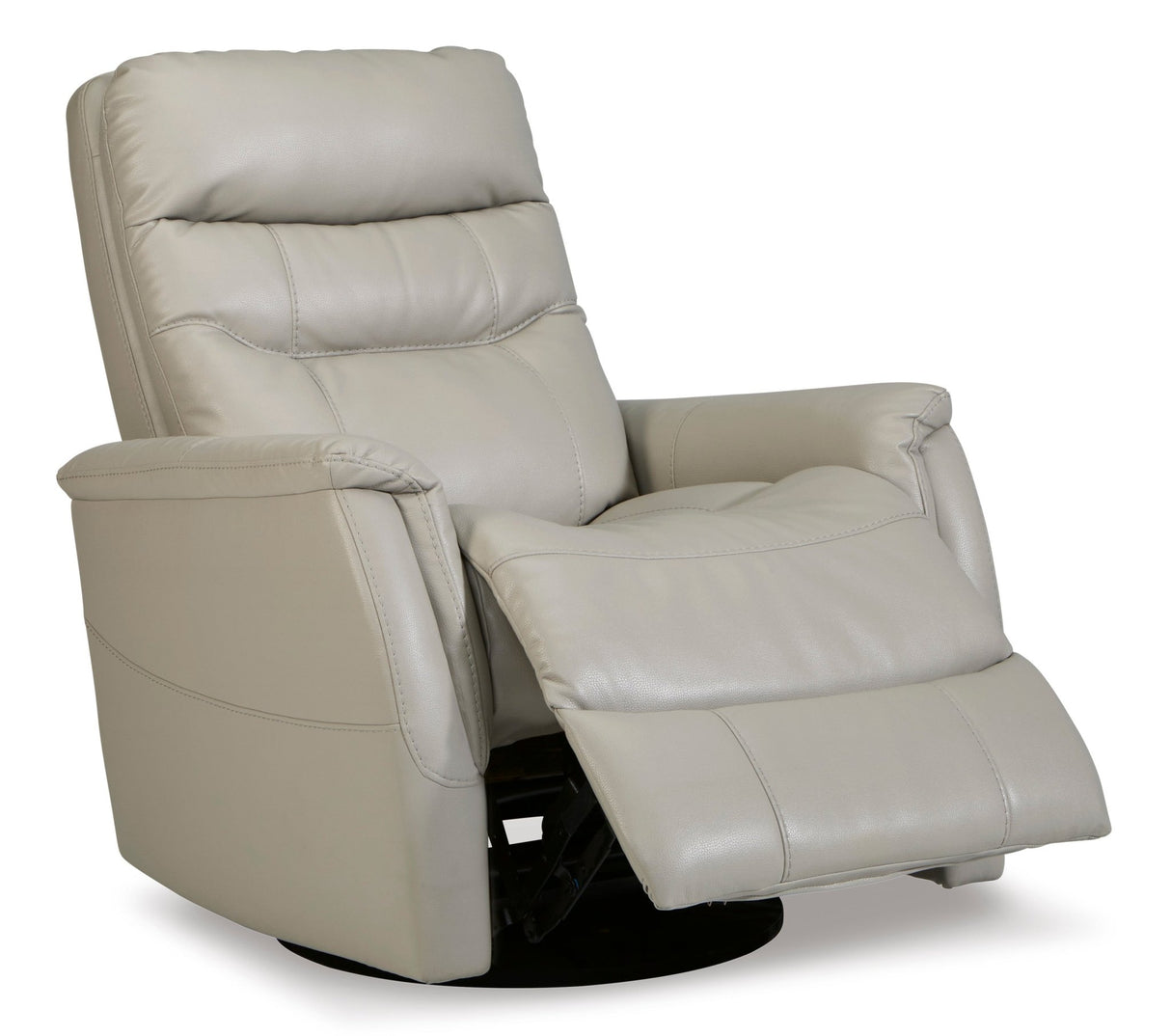 Ashley Dove Gray Riptyme Swivel Glider Recliner - Faux Leather | Home Elegance USA