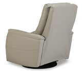 Ashley Dove Gray Riptyme Swivel Glider Recliner - Faux Leather | Home Elegance USA