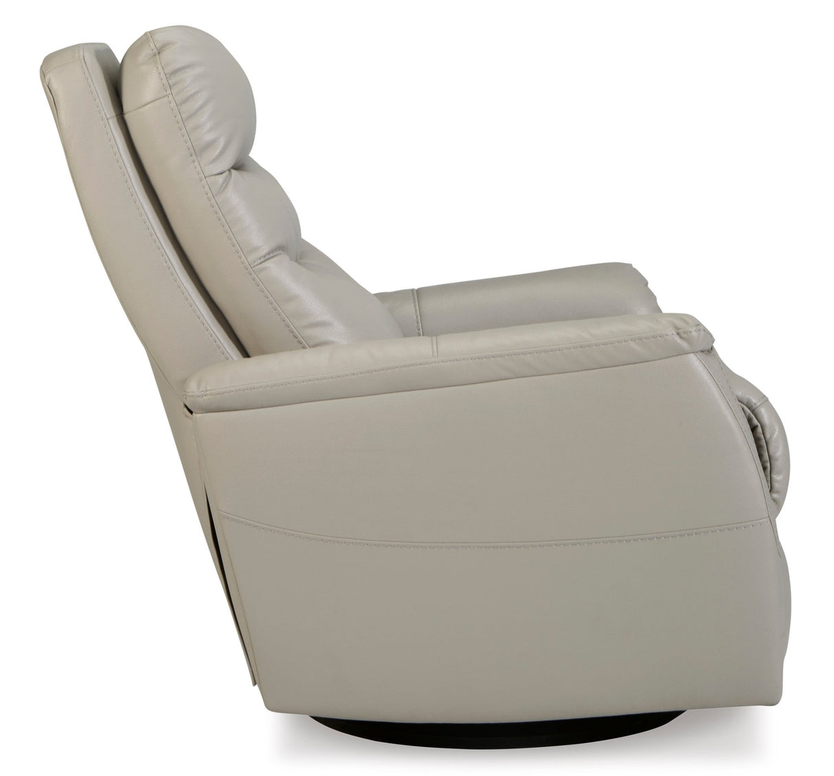 Ashley Dove Gray Riptyme Swivel Glider Recliner - Faux Leather | Home Elegance USA