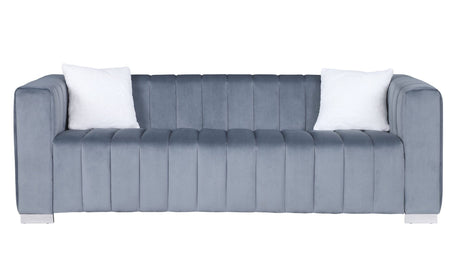 A modern channel sofa take on a traditional Chesterfield,Grey color,3 seater - W1099S00013 - image - 4