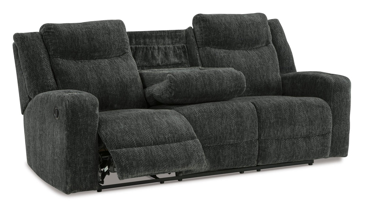 Ashley Ebony Martinglenn REC Sofa w/Drop Down Table - Chenille - 4650489 - Home Elegance USA - 5