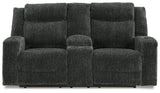 Ashley Ebony Martinglenn DBL Rec Loveseat w/Console - Chenille - 4650494 - Home Elegance USA - 1