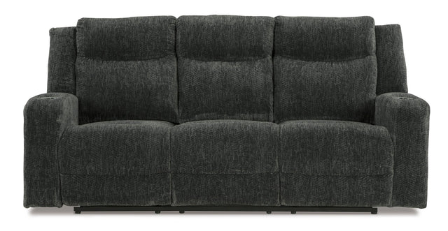 Ashley Ebony Martinglenn REC Sofa w/Drop Down Table - Chenille - 4650489 - Home Elegance USA - 1