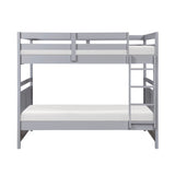 Bunk Bed Full Over Full Gray Finish Sturdy Wood Frame Guard Rails Youth Bedroom Furniture 1pc - sold by Home Elegance USA