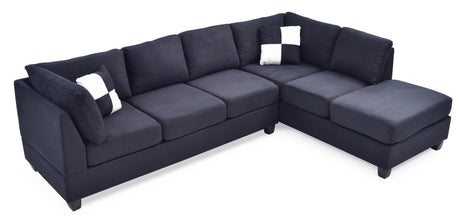 G635B-SC Sectional (Without Ottoman) , BLACK - sold by Home Elegance USA