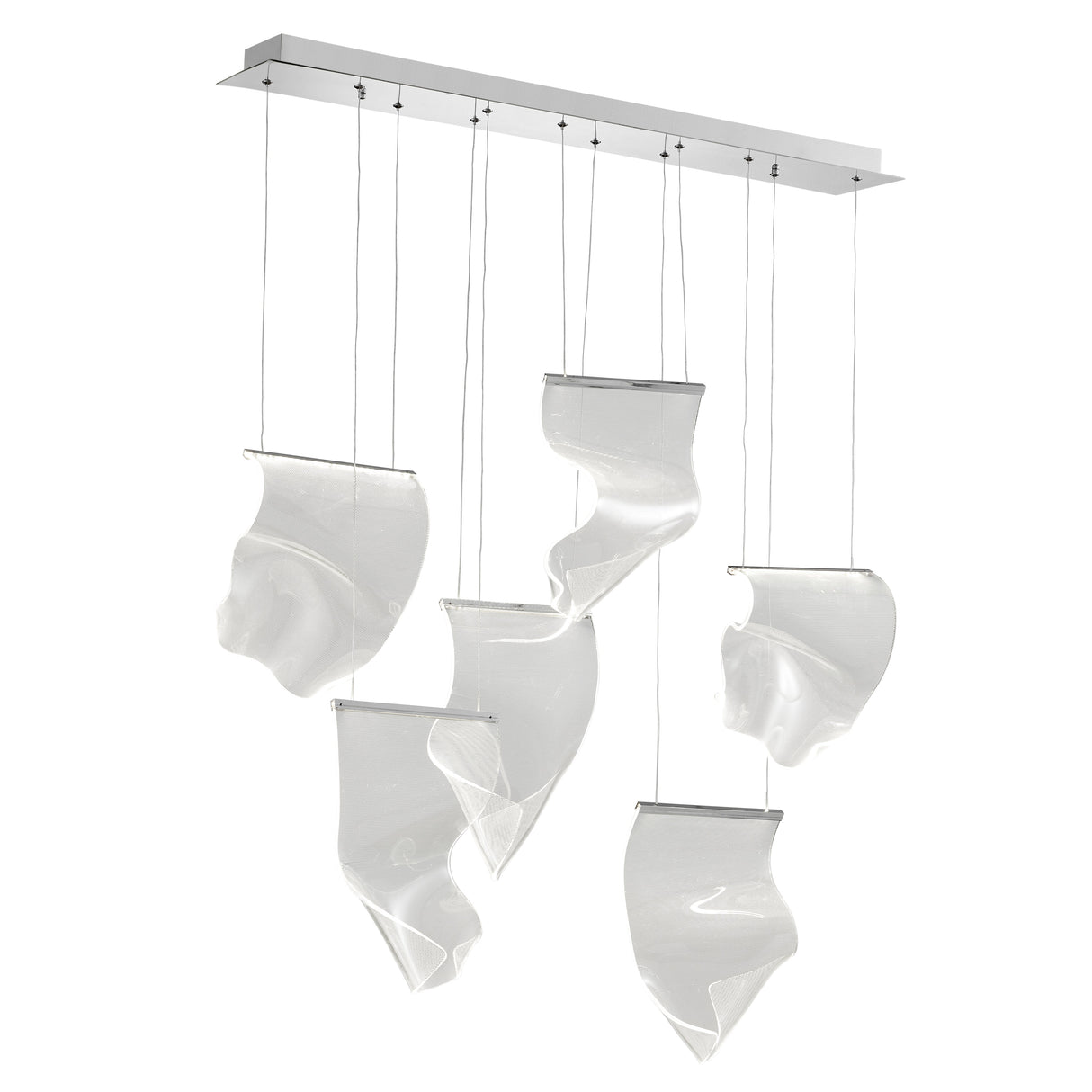 Acrylic Lace 6 Light Chandelier // Chrome  | Finesse - Home Elegance USA