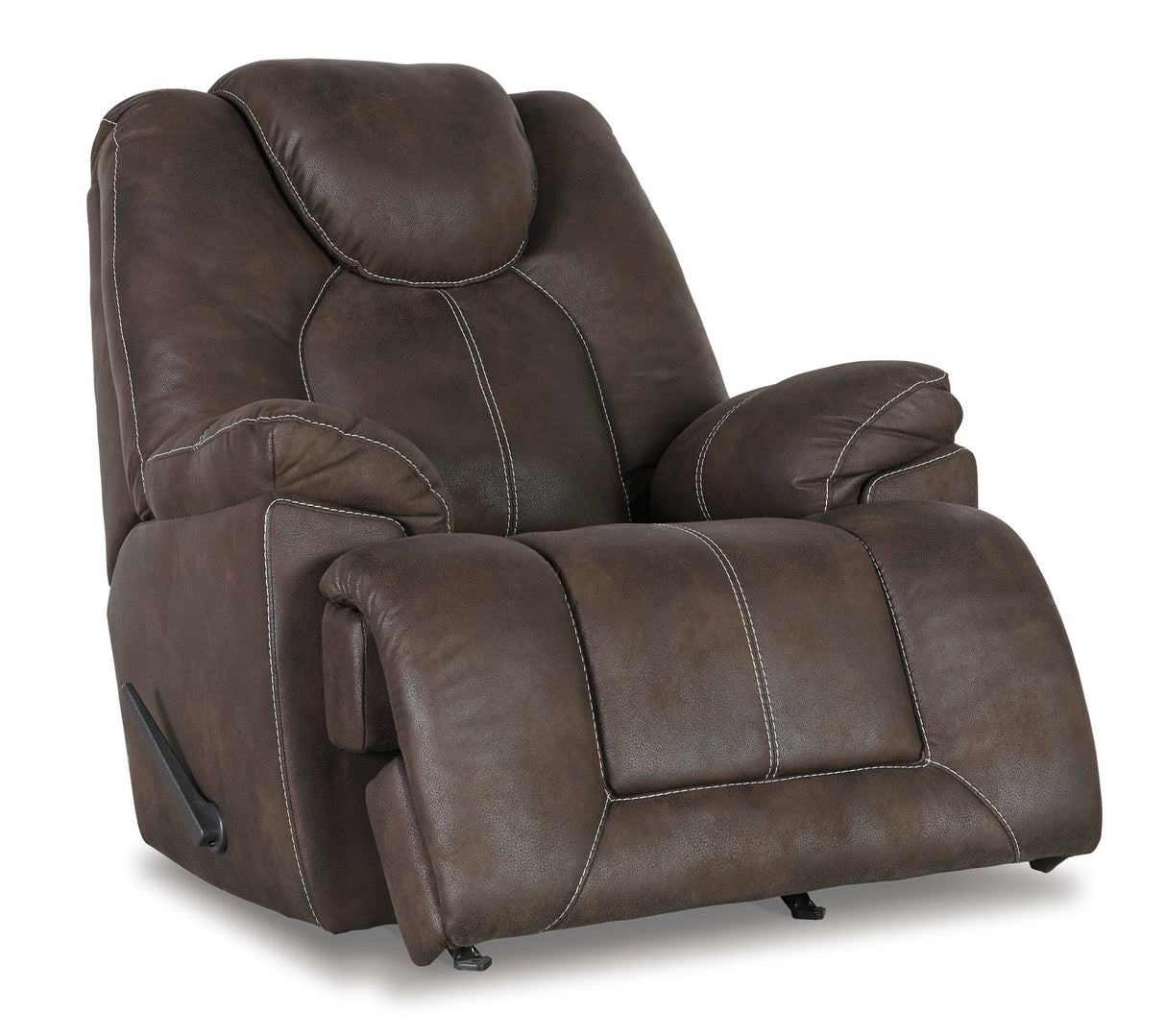 Ashley Coffee Warrior Fortress Rocker Recliner - Faux Leather | Home Elegance USA