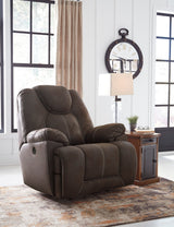 Ashley Coffee Warrior Fortress Power Rocker Recliner - Faux Leather - 4670198 - Home Elegance USA - 4