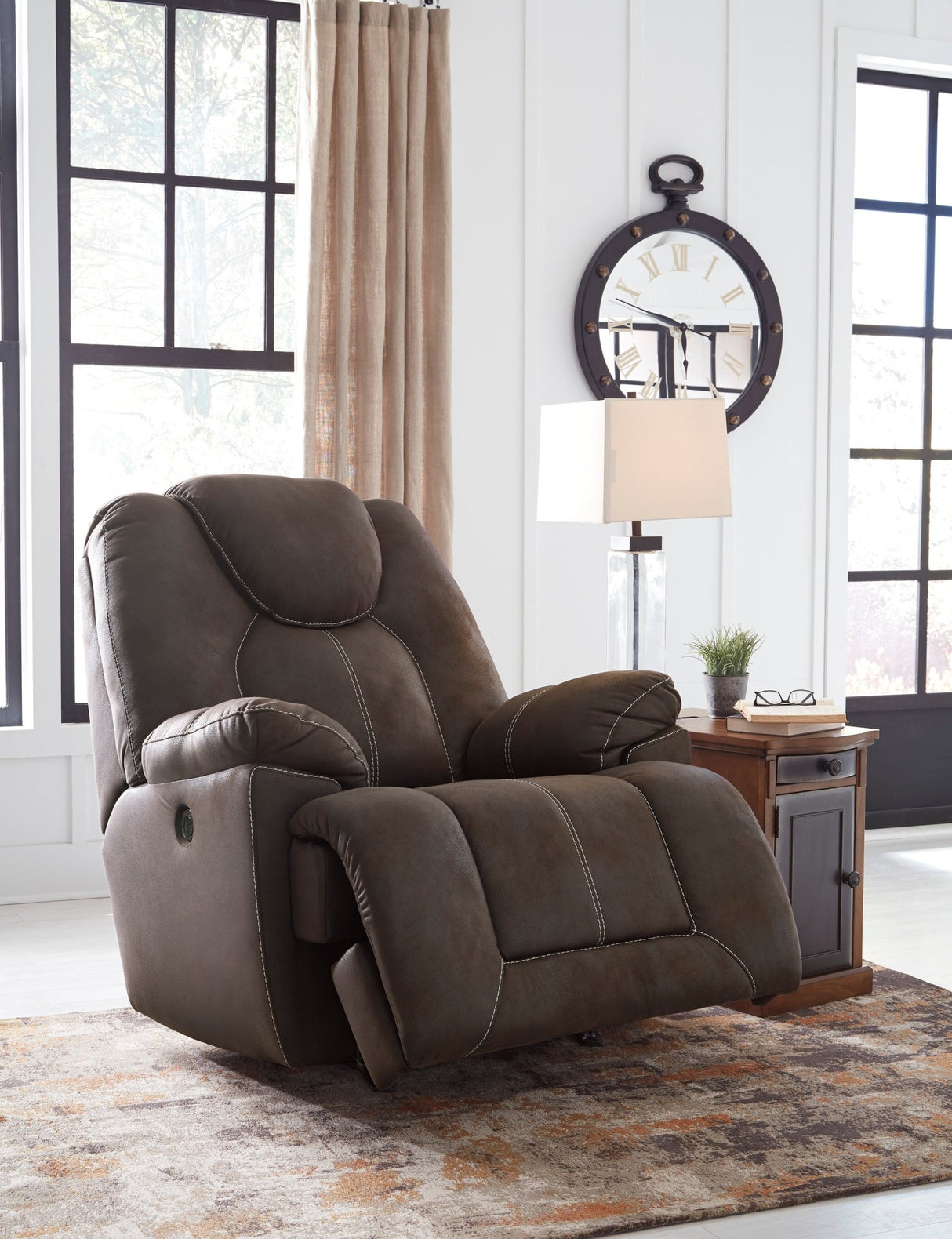 Ashley Coffee Warrior Fortress Power Rocker Recliner - Faux Leather - 4670198 - Home Elegance USA - 3