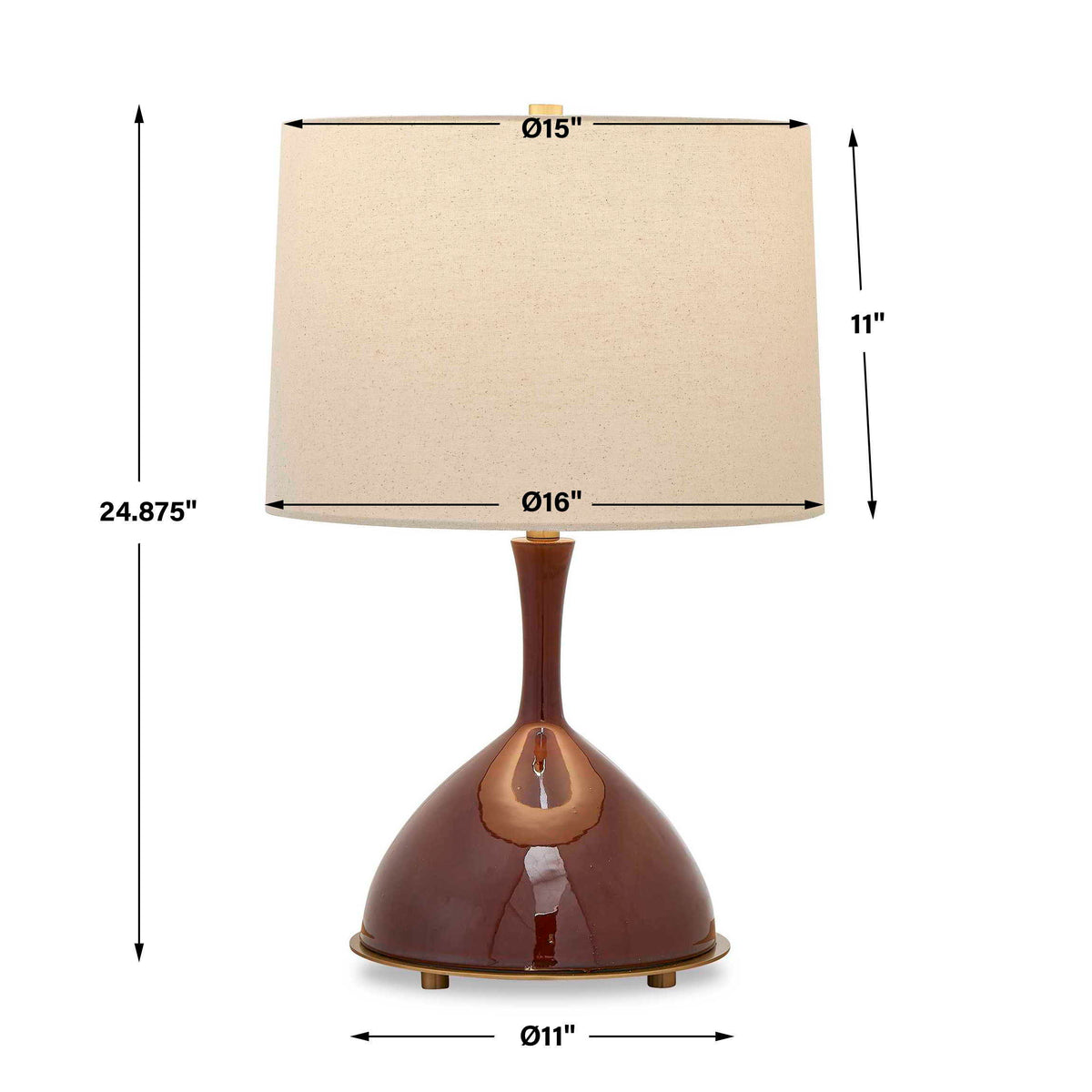 Colette Table Lamp Burgundy - Dark Red by Uttermost - View 7