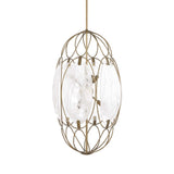 Valencia 6 Light Glass Panel Pendant - Gold / White by Uttermost - View 3