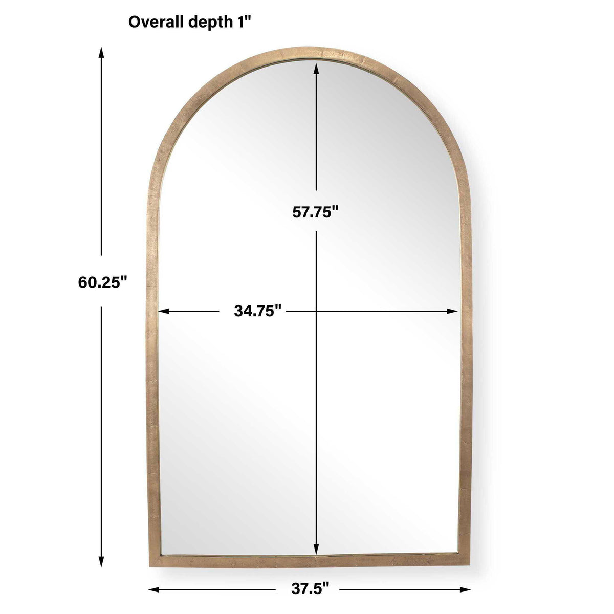 Vestry Arch Mirror Antique Brass - Gold by Uttermost - View 6