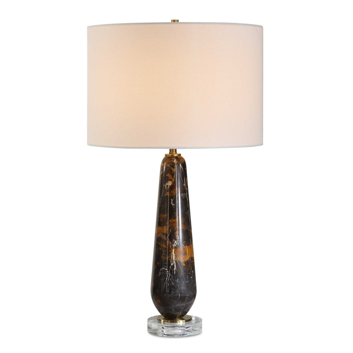 Dames Dark Marble Table Lamp Black / Brown - Black / Dark Brown by Uttermost - View 1