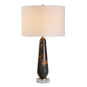 Dames Dark Marble Table Lamp Black / Brown - Black / Dark Brown by Uttermost - View 1