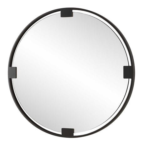 Cornelia Black Round Mirror by Uttermost - View 4