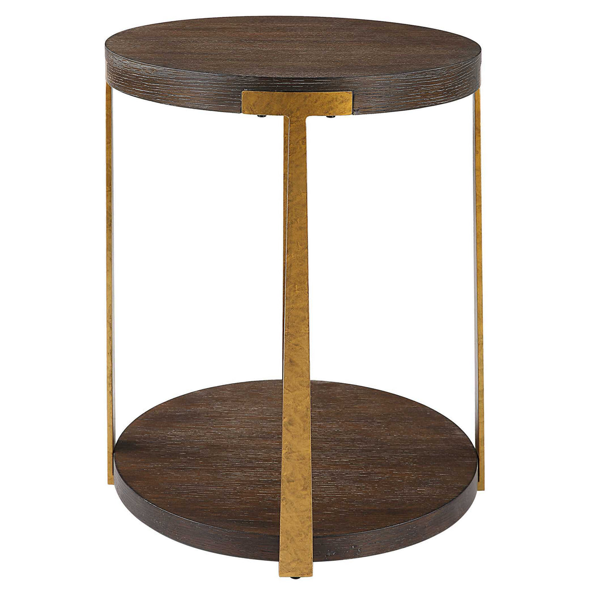 Palisade Round Wood Side Table - Dark Brown by Uttermost - View 5