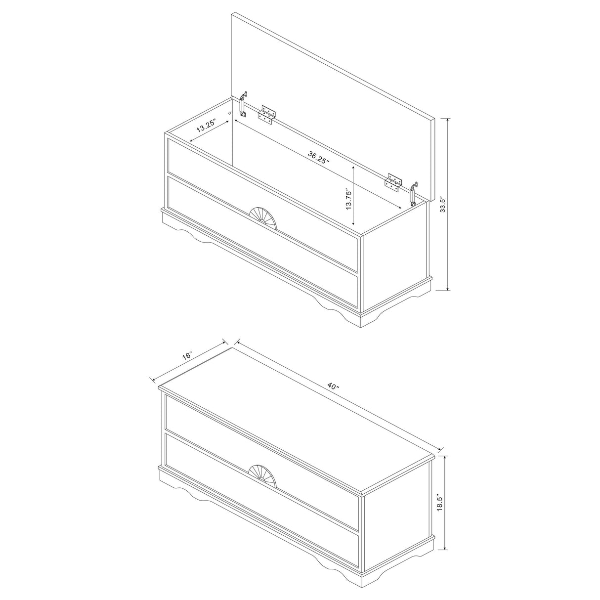 Cedar Chest - Paula Rectangular Cedar Chest Warm Brown